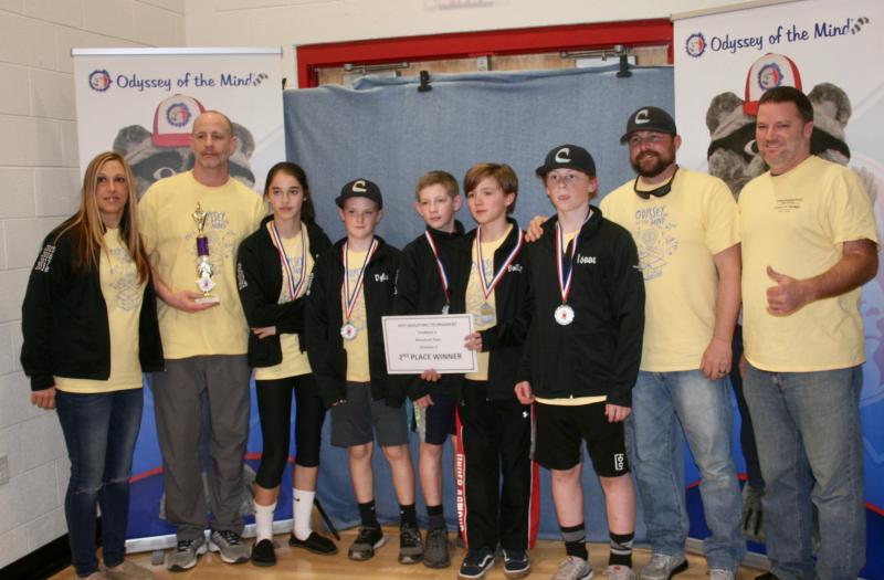 Beacon Middle OM participants are (l-r) Laura Andrew, Aaron Block, Ashlyn Andrew, Dylan Baker, Aidan Block, Bailey Fletcher, Isaac Terhune, Phil Terhune and Jim Baker.